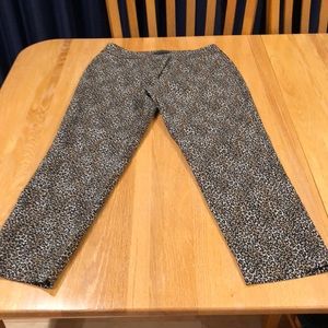 WHBM Cheetah Print Slim Ankle Pants